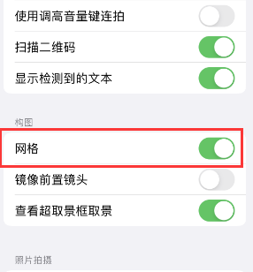 高州苹果手机维修网点分享iPhone如何开启九宫格构图功能