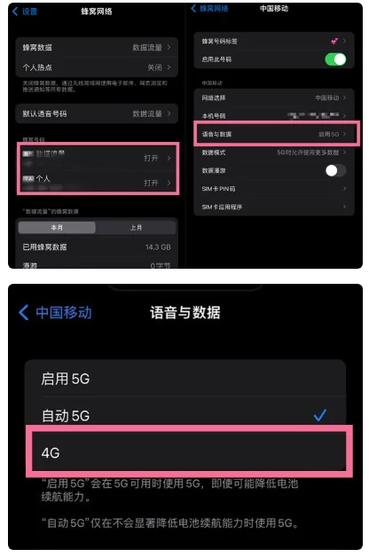 高州苹果手机维修分享iPhone14如何切换4G/5G? iPhone14 5G网络切换方法 