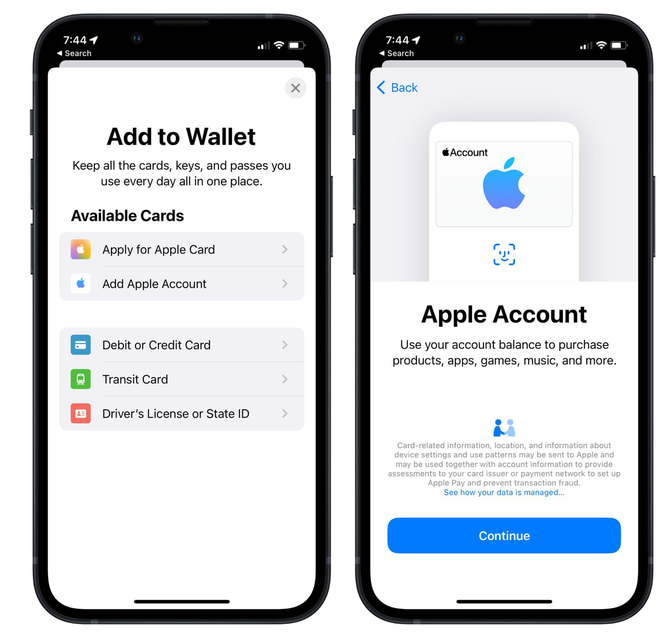 高州苹果手机维修分享iOS 15.5钱包App如何添加 Apple 账户 